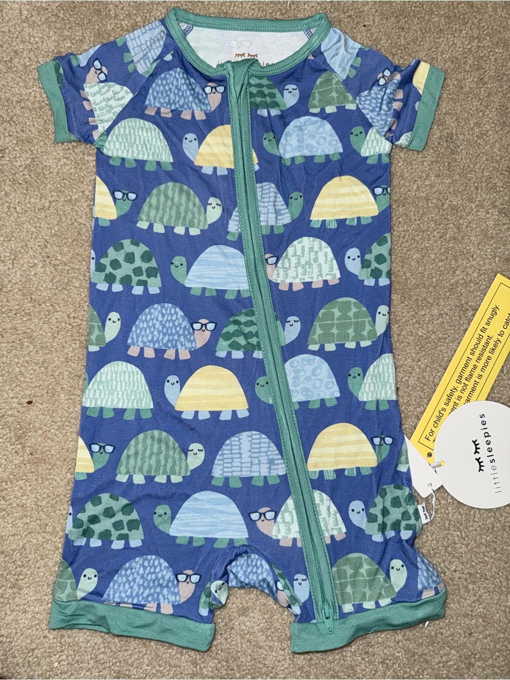 Nwt- turtle zippy romper! Little sleepies!